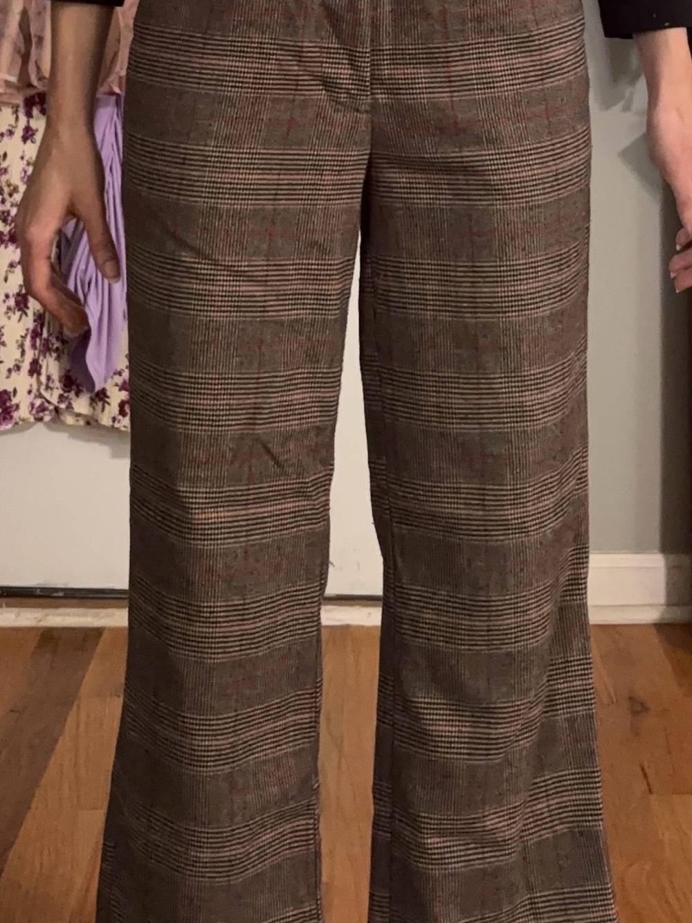 Forever 21 Plaid Business Slacks- Beige, Black, Red